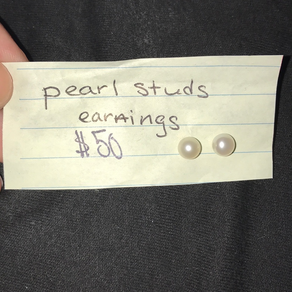 Pearl stud earrings